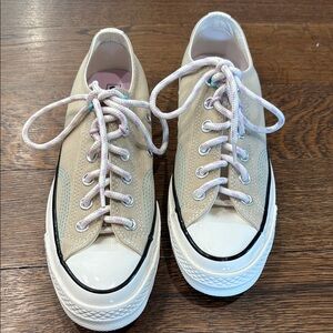 Brand New Converse Tan and White Canvas Sneakers Classic Style
